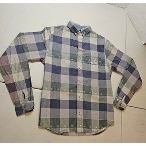 VTG Boys XL Cowboys Turtle by Roper Western Plaid Blue Green Cowboy Rodeo Shirt